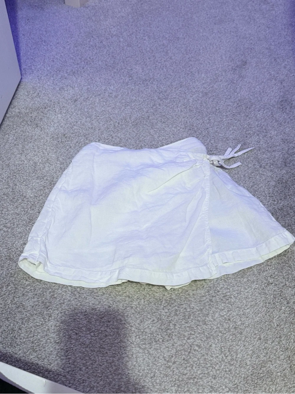 Zara White Wrap Skirt with Side Tie
